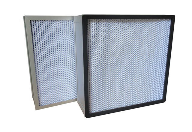 Deep pleated HEPA filter with paper separator